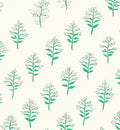 Green Botanical Sketch Pattern Rug