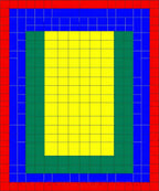 Concentric Rectangles Bold Color Blocks Rug