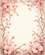 Elegant Pink Floral Vine Pattern Rug