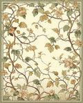 Vine And Floral Detailed Pattern Rug