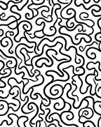 Abstract Black Organic Swirls Rug