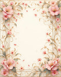 Elegant Floral Vines with Pink Blossoms Rug