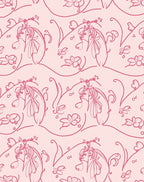 Delicate Floral Line Art Pattern Rug