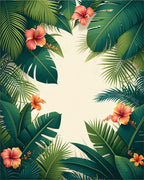 Lush Tropical Floral Leaf Pattern Rug
