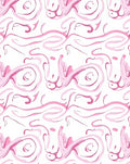 Whimsical Pink Swirl Abstract Pattern Rug