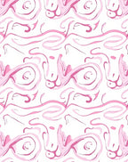 Whimsical Pink Swirl Abstract Pattern Rug