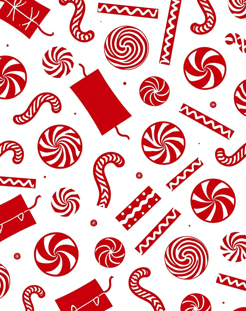 Red Candy Cane Swirl and Firecracker Mix Rug
