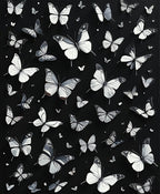 Monochromatic Butterflies Pattern Rug