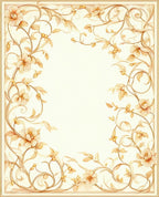 Vintage Floral Swirls Border Design Rug