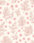 Charming Pink Blossom And Leaf Pattern Rug