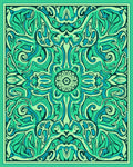 Emerald Abstract Organic Swirl Rug