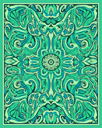 Emerald Abstract Organic Swirl Rug