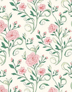 Vintage Floral Vine Scroll Rug
