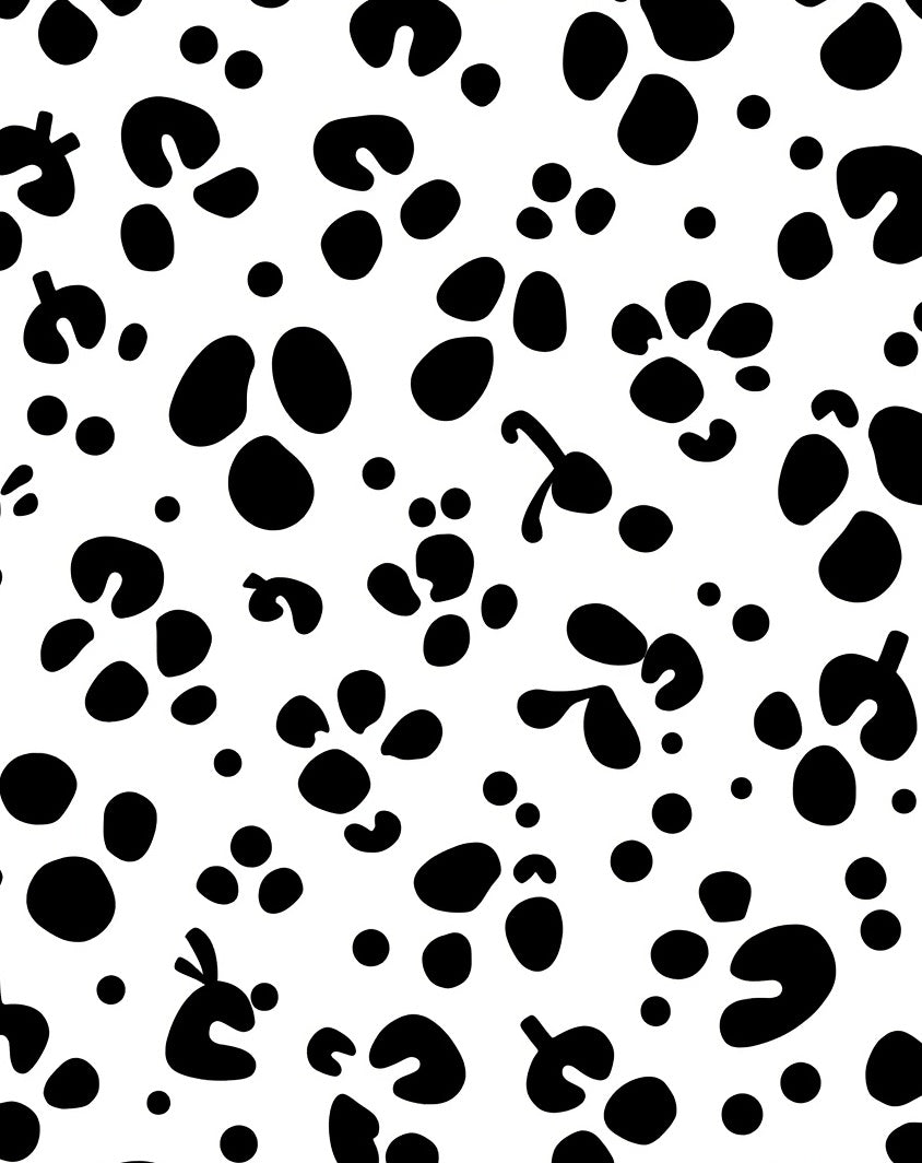 Black White Spotted Pattern Rug