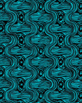 Turquoise Wavy Organic Pattern Rug