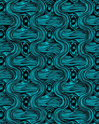 Turquoise Wavy Organic Pattern Rug
