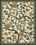 Elegant Floral Vine Botanical Pattern Rug
