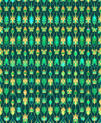 Emerald Beetles Butterflies Geometric Pattern Rug