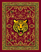 Bold Tiger Floral Regal Design Rug