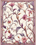 Vibrant Floral Vine Scrollwork Pattern Rug