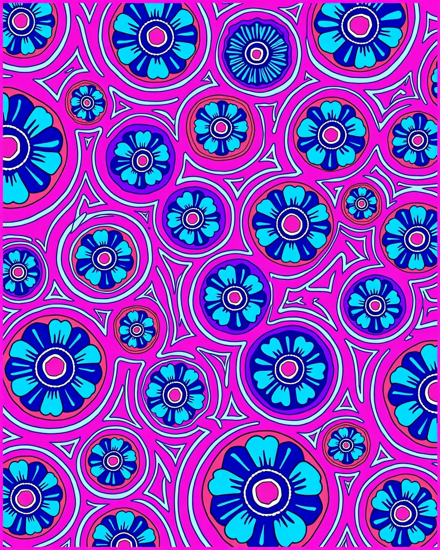 Floral Circles Pattern Design Rug
