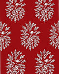 Crimson White Floral Botanical Medallion Rug