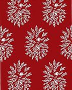 Crimson White Floral Botanical Medallion Rug