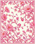 Pink Floral Vine Pattern Rug