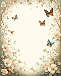 Whimsical Butterflies Floral Swirls Rug
