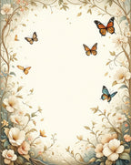 Whimsical Butterflies Floral Swirls Rug