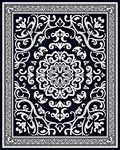 Intricate Floral Scrollwork Mandala Rug