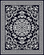 Intricate Floral Scrollwork Mandala Rug