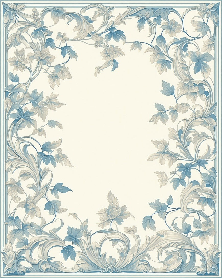 Classic Floral Scrollwork Vine Design Rug