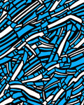 Vibrant Blue White Abstract Stripe Rug