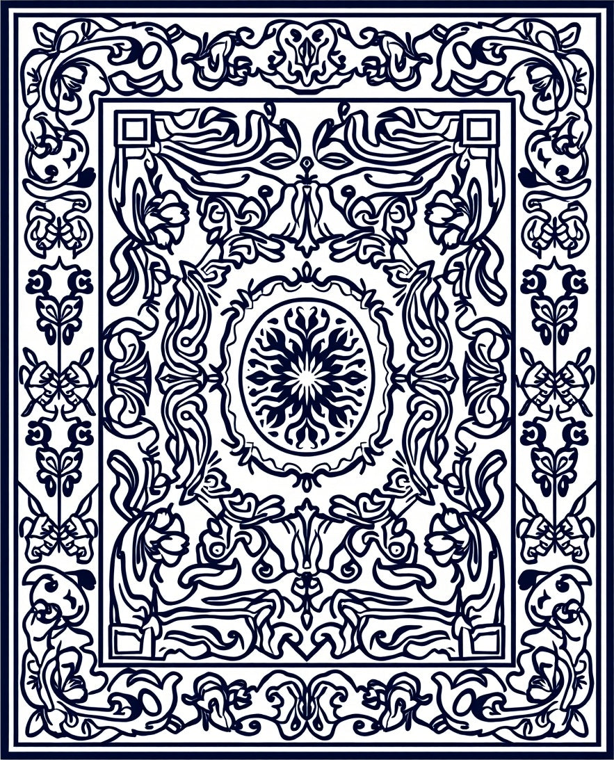 Classic Floral Medallion Intricate Design Rug