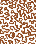 Abstract Brown Swirl Line Pattern Rug