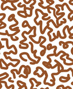 Abstract Brown Swirl Line Pattern Rug