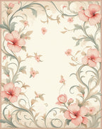 Delicate Floral Swirls Pastel Rug