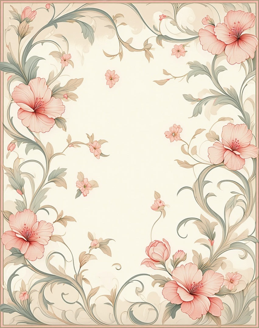 Delicate Floral Swirls Pastel Rug
