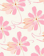Delicate Pink Floral Swirl Pattern Rug