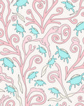 Whimsical Turtle Coral Pattern Rug
