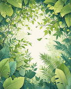 Lush Greenery Tropical Forest Canopy Rug