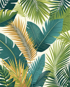 Tropical Leaf Pattern Rug