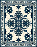 Ornate Floral Medallion Pattern Rug