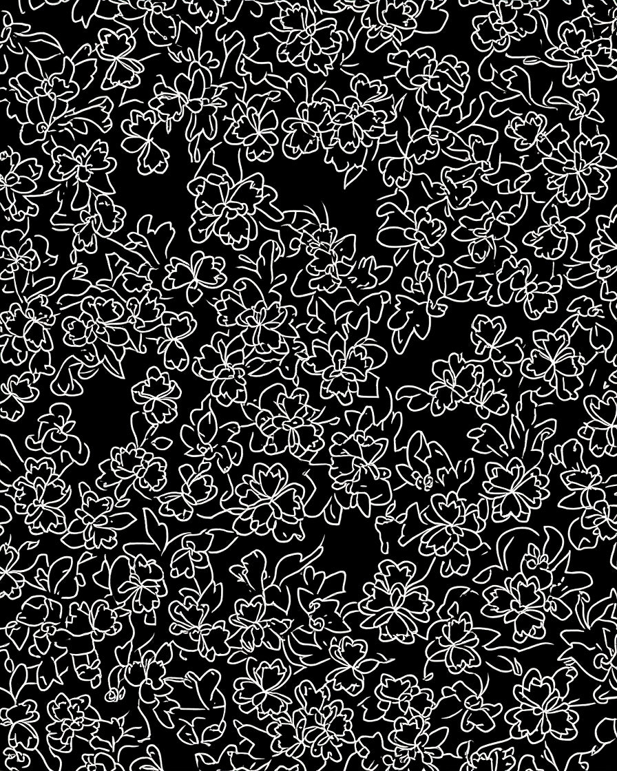 Line Art Floral Pattern Rug