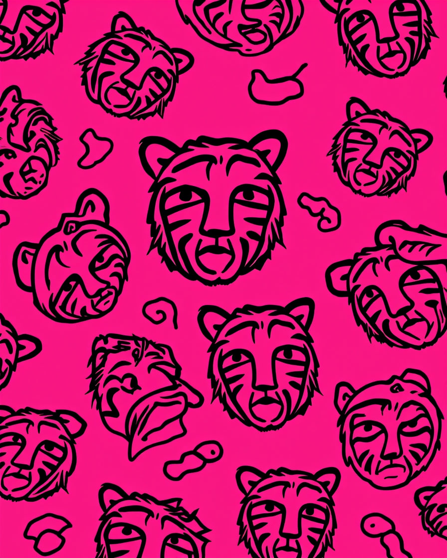 Bold Tiger Face Pattern Rug