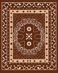 Brown White Intricate Mandala Design Rug