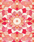 Intricate Floral Mandala Pink Pattern Rug