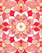 Intricate Floral Mandala Pink Pattern Rug