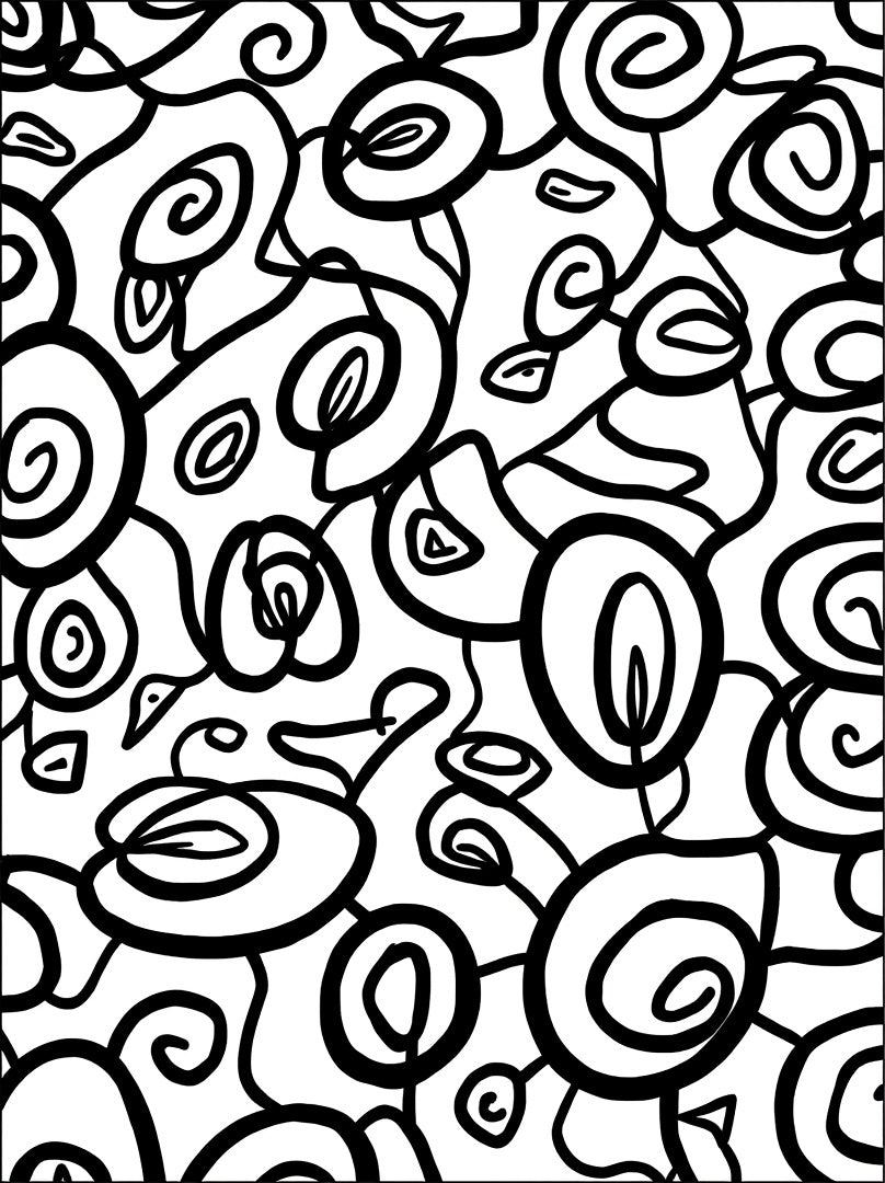 Abstract Swirls Organic Shapes Rug